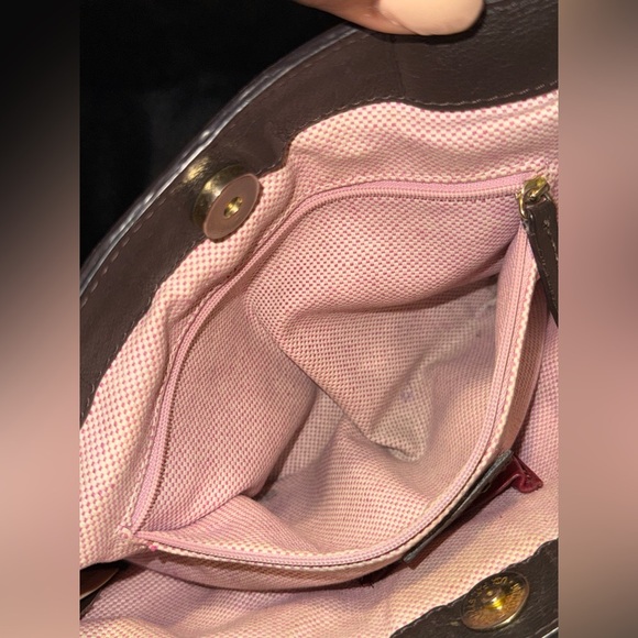 Dooney And Bourke Brown Pebbled Leather Sara Purse Handbag - Picture 15 of 16